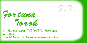 fortuna torok business card